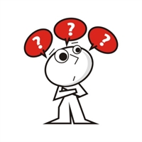 cartoon figure with question mark thought bubbles