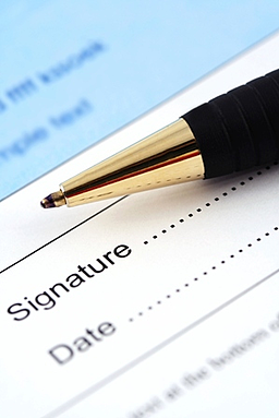 signature line on contract
