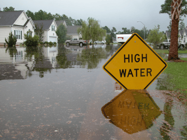 flooded neighborhood