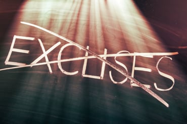 Word excuses with an X through it