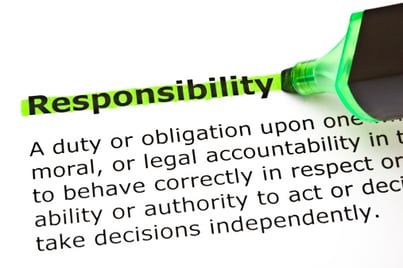 the word responsibility highlighted in green
