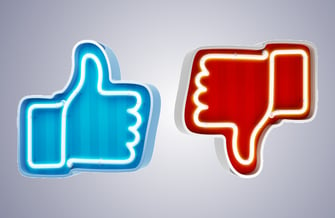 social media thumbs up thumbs down icons