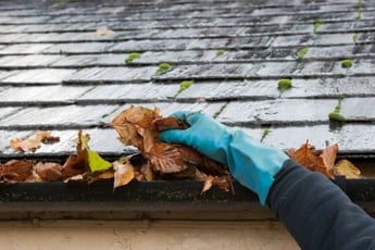 cleaning_out_leaves_from_home_gutter