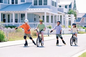 kids playing in an HOA neighborhood