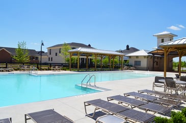 community pool in suburban neighborhood