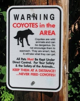 coyote warning sign