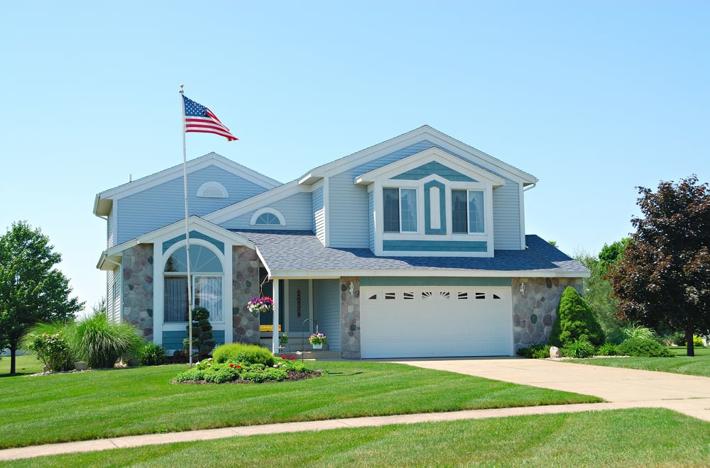 flagpole in front yard-shutterstock_3629331